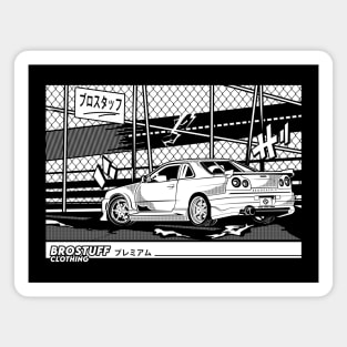 Skyline gtr r34 vector car Magnet